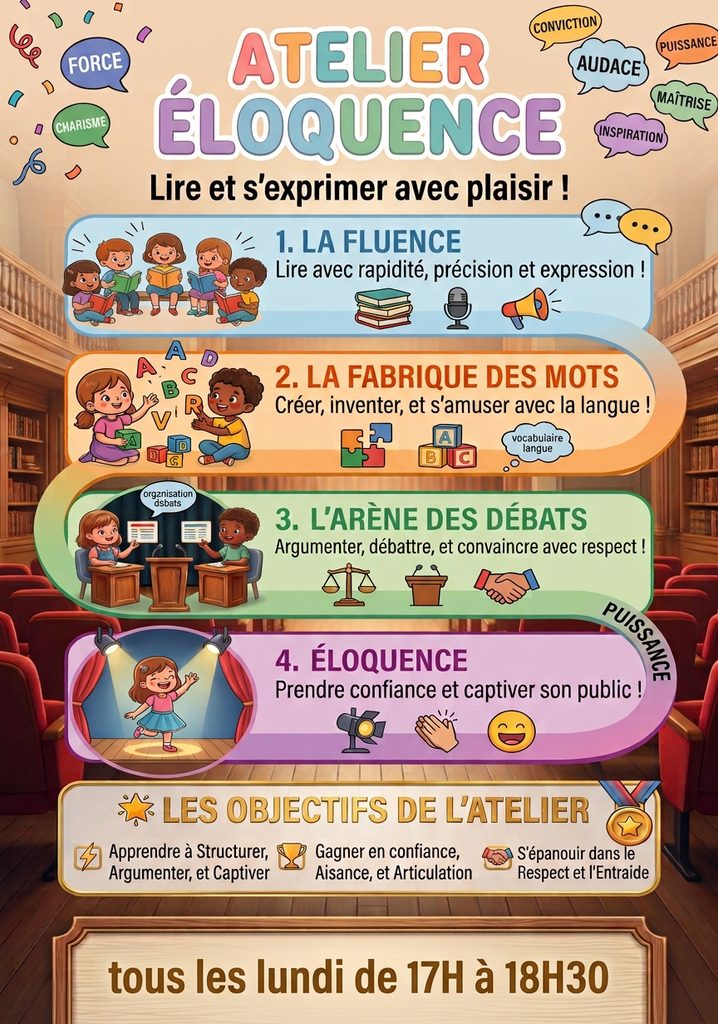 Affiche de l'atelier éloquence